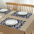 thumbnail image 3 of Navy Skull Pattern Summer Placemats Table Placemats Set Of 4-Linen Kitchen Washable Placemats Table Mats 11.8"x17.7" Non-Slip Heat Resistant, 3 of 6
