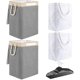 thumbnail image 1 of HAYAN2 Pack Large Laundry Hampers with Lid, Collapsible Laundry Baskets with 2 Bags and 5 Hangers, Laundry Basket, Portable Clothes Hamper Laundry Basket Organizer for Bathroom, Bedroom, College, 1 of 1