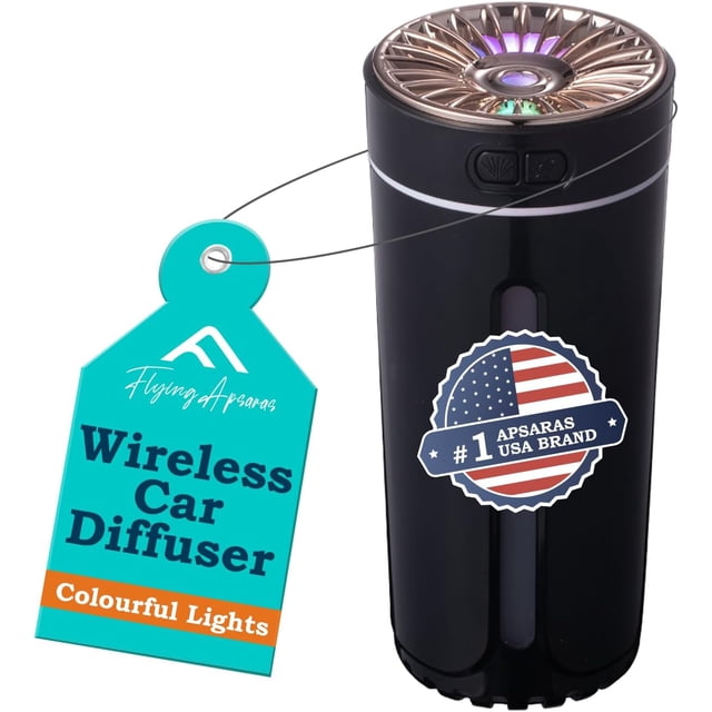 FLYING APSARAS Car Diffuser, USB Plug-in 300ml Mini Humidifier Essential Oil Diffuser Car Air Freshener Aromatherapy Diffuser (Black)