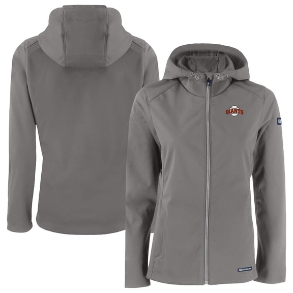Women's Cutter & Buck Gray San Francisco Giants Evoke Eco Softshell Recycled Full-Zip Jacket