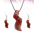 thumbnail image 2 of Conjunto de aretes y collar con espiral creativos rojos, colgante de cristal, joyería, aretes, adornos de regalo, 2 of 5