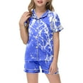 thumbnail image 5 of Gubotare Girls Pjs Pajamas Set Girls Pjs Short Sleeve 2 Piece Sleepwear Button-Down Kids Nightwear (C,Size 8-9 Years), 5 of 5