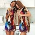 thumbnail image 4 of Fotbe Colorful Art Dog Pattern Women's Cotton Nightgown Sleepwear Short Sleeves Shirt Casual Print Sleepdress, 4 of 6