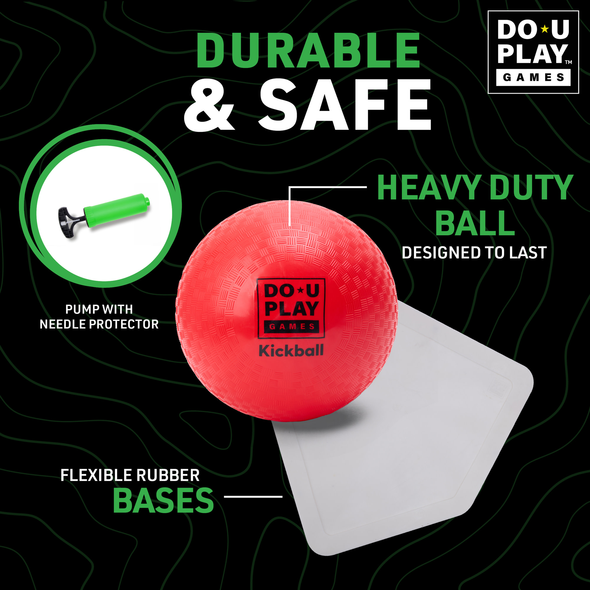 Do-U-Play: Ultimate Kickball Kit - Outdoor Game Set, 10" Ball, 4 Bases, Air Pump, Carry Bag, Kick-Catch-Tag, Backyard Activity, Family-Kids-Adults