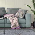 thumbnail image 4 of Glory of Flowers Peacock Throw Pillow with Removable Cover in Gray Orange White 20x20, 4 of 7
