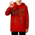 thumbnail image 4 of Girls' Active Long Sleeve Hooded Sweatshirt Red Casual Hoodies Cute Oversized Print Pocket Sweatshirt Tops 11-12 Years, 4 of 5