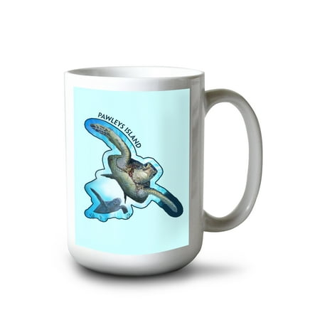 

15 fl oz Ceramic Mug Pawleys Island Sea Turtles Diving Contour Dishwasher & Microwave Safe