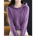 thumbnail image 6 of Purple Womens Long Sleeve Hooded Coats for Ladies Casual Crochet with Hood Cable Knit Basic Winter Fall Outfit 2025 Clothing Trendy Y2K M, 6 of 6