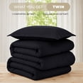 thumbnail image 3 of Lux Decor All-Season Twin Comforter Set 2 PC, Reversible Bedding Set with Diamond Quilted Design Comforter and 1 Pillow Sham, Lightweight & Cozy Set de Cama Black, 3 of 9
