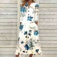 thumbnail image 1 of Babysbule Liquidation Robes d'Automne pour Femmes Mode Femmes Décontracté Élégant Col Rond Imprimé Été Manches Longues Poches Robe, 1 of 5