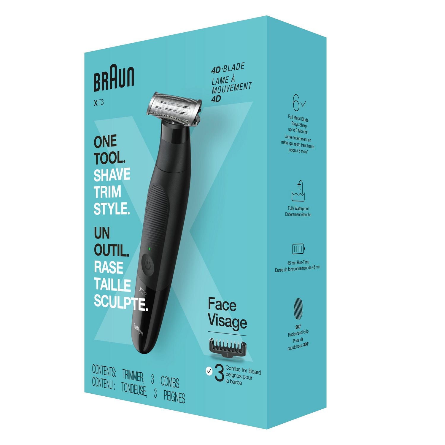 Braun シリーズXT3 メンズ剃刀 4Dブレード Braun Series XT3 – Beard Trimmer - Walmart.ca