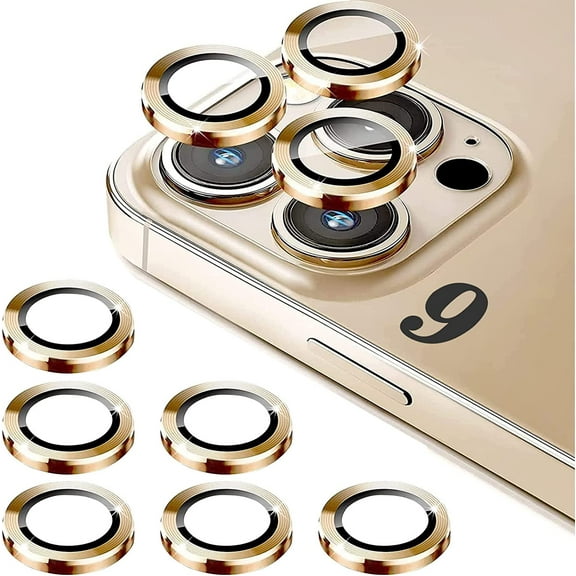 for iPhone 14 Pro/iPhone 14 Pro Max Camera Lens Protector, [Night Shooting Mode] Anti-Scratch HD Tempered Glass Camera Cover Screen Protector Film Metal Ring Accessories -Gold