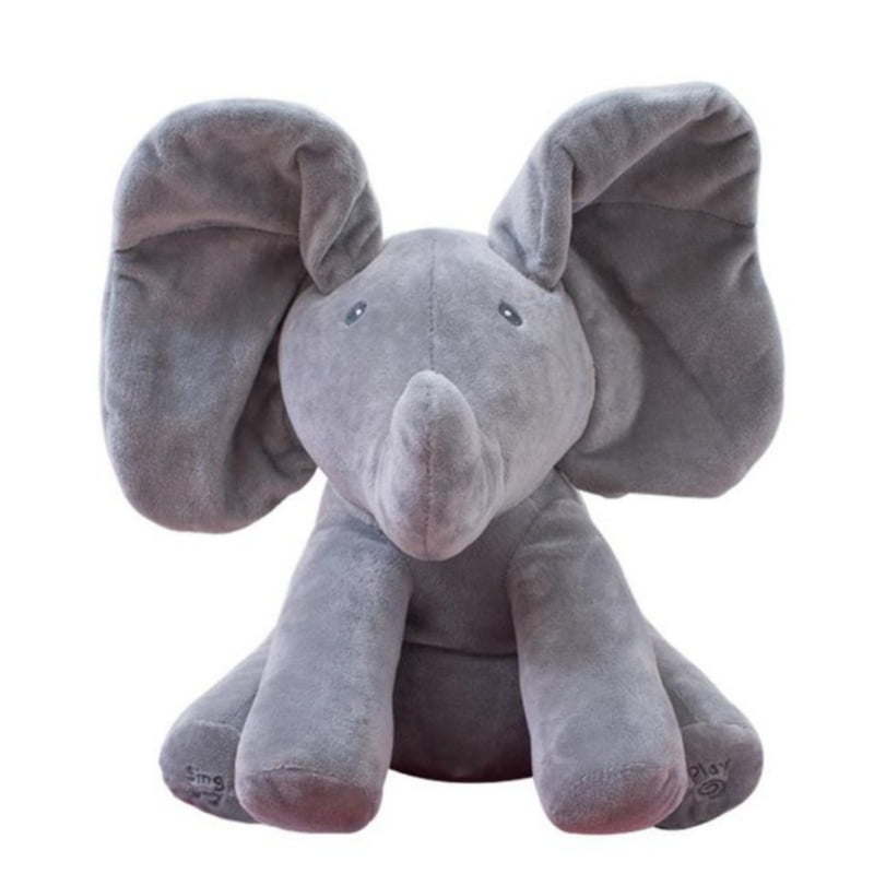 Peek-a-Boo Animated Talking and Singing Plush Elephant Stuffed Doll Toy For-Baby 
