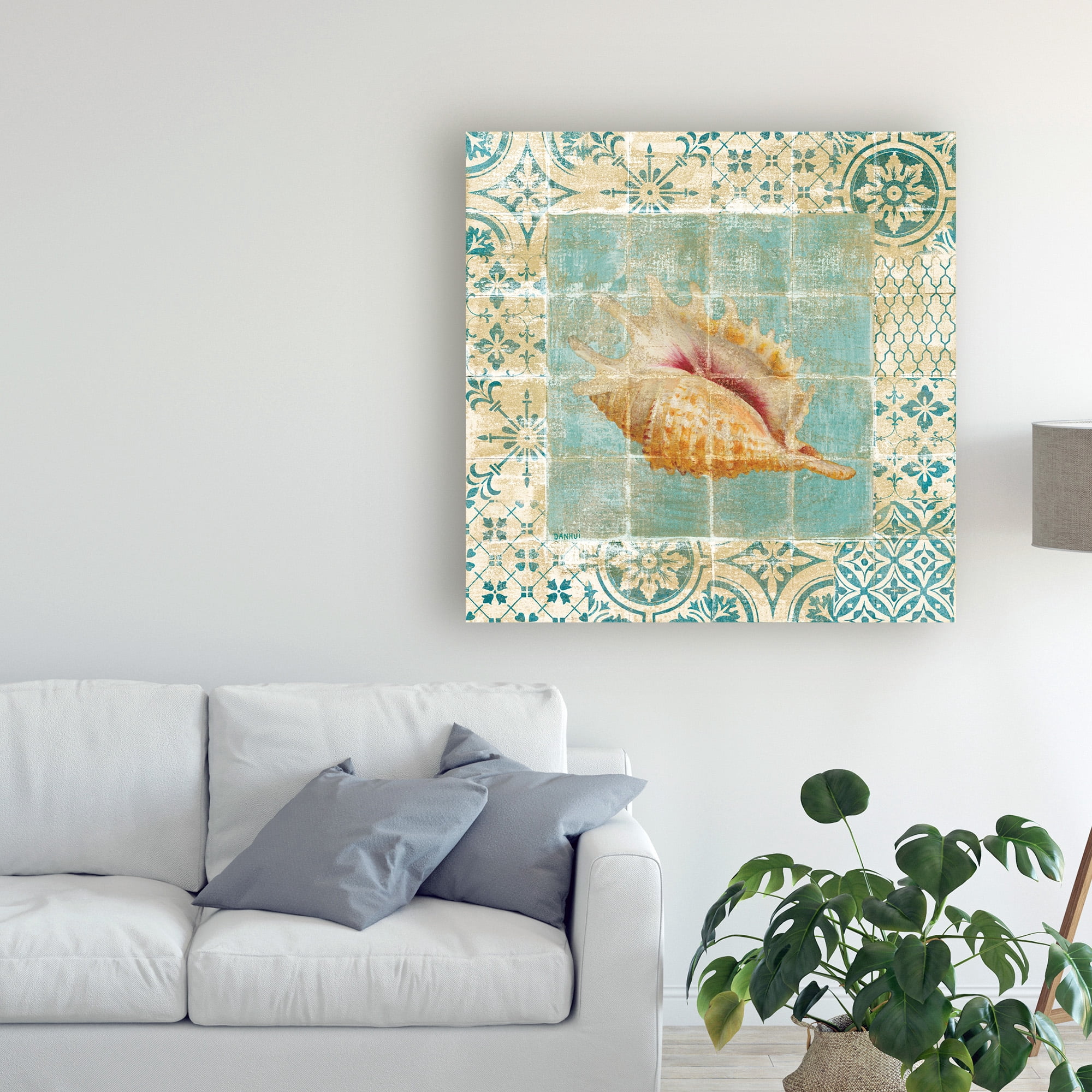 Trademark Fine Art 'Shell Tiles II Blue' Canvas Art by Danhui Nai