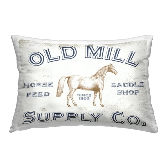 Stupell Industries Vintage Horse Shop Decorative Printed Throw Pillow, 14 x 20