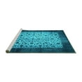 thumbnail image 2 of Ahgly Company Machine Washable Indoor Square Persian Turquoise Blue Bohemian Area Rugs, 6' Square, 2 of 4