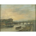 thumbnail image 3 of Giuseppe Canella 14x12 Black Modern Framed Museum Art Print Titled - The Palais Bourbon and the Louis-XVI Bridge (Pont De La Concorde) (1826), 3 of 5