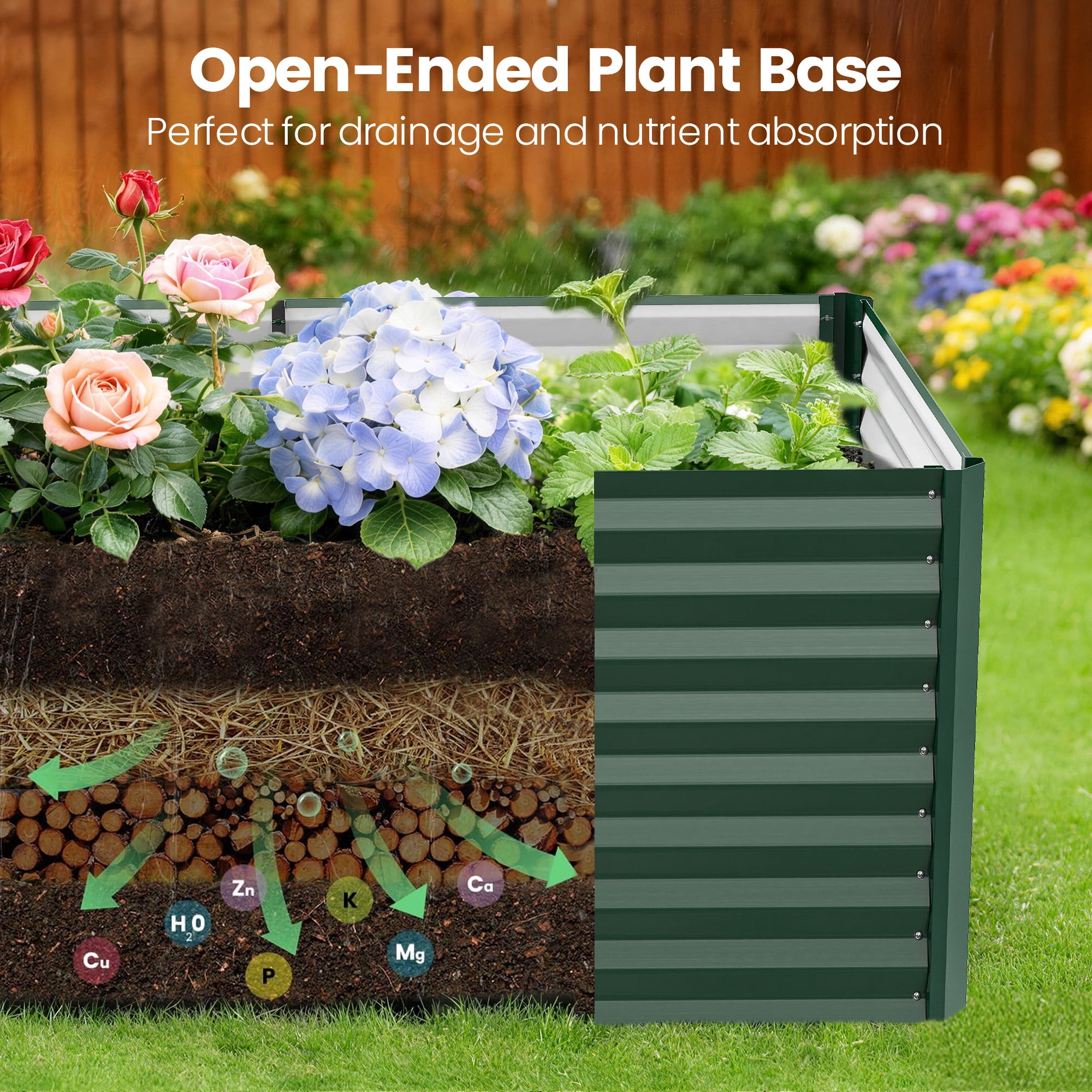 GVDV Raised Garden Bed 6x3x2ft Outdoor, Metal Raised Bed Kit for Backyard, Deep Root Planter Box for Gardening Vegetables, Fruits, Flowers, Rust-Proof, Easy Assembly