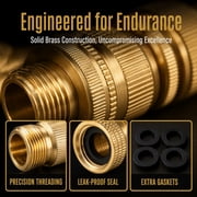Solid Brass Garden Hose Quick Connect, 3/4 Inch Quick Connect Hose Fittings with Male Female Connectors (3SETS)