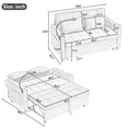 thumbnail image 2 of 56.9" Loveseat Sofa Pull-out Sofa Bed Sleeper Sofa with a Reversible Backrest Cushion, Side Pockets, Two USB Ports and a Phone Holder for Living Room, Green, 2 of 27