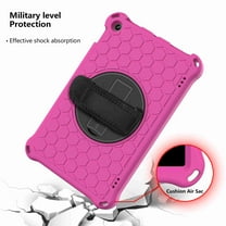 Fire HD 10 Case 9th/7th/5th Gen (2019/2017/2015 Release) Tablet Case, Dteck Hybrid Shockproof Rubber Kids Friendly Protection Hard 360 Rotatable Built-in Kickstand Cover, Rose Black