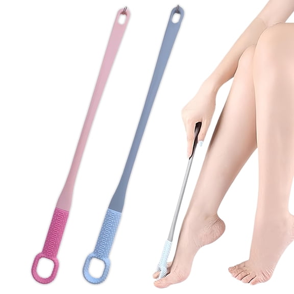 Easy-Reach Deep Cleaning Foot Brush, Toe Cleaning Brush with 15.7" Long Handle,Foot Scrubber in Shower, No Bending, Ideal for Seniors, Expecting Mothers | Foot Callus Remover Tool