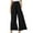 Black, variant on qolati Women Cotton Linen Palazzo Pants Summer Boho Stretch Ruffle High Waist Lounge Pant Casual Flowy Wide Leg Trousers