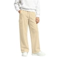 thumbnail image 2 of Glisme Little Girls Outdoor Athletic Pants Straight Leg With Pockets And Drawstring Autumn Casual Girls Baggy Trousers, 2 of 6
