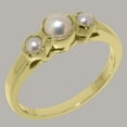 thumbnail image 2 of LBG British Made 9k Yellow Gold Cultured Pearl Womens Engagement Ring - 33 size options - Size 6, 2 of 7