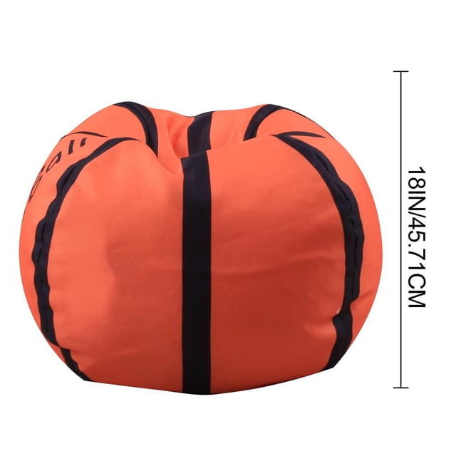 Silla de puf de almacenamiento, funda de puf de 18 pulgadas con cremallera para niños, juguetes de peluche, juego