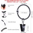 thumbnail image 2 of shiyou-36 Pack Openable Metal Curtain Rings with Clips, 1.75 Inch Interior Diameter, Fits Up to 1.5" Rod, Heavy Duty Rustproof Decorative Vintage Drapery Rings Curtain Hooks Clips Rod Hangers, Black, 2 of 4