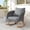 Gray, variant on Outdoor Wicker Rocking Chair, Patio Rattan Rocker with 29.5" Extra Wide Seat, All-Weather Patio Wicker Chair with Wooden Legs and Cushions for Garden Backyard, Grey