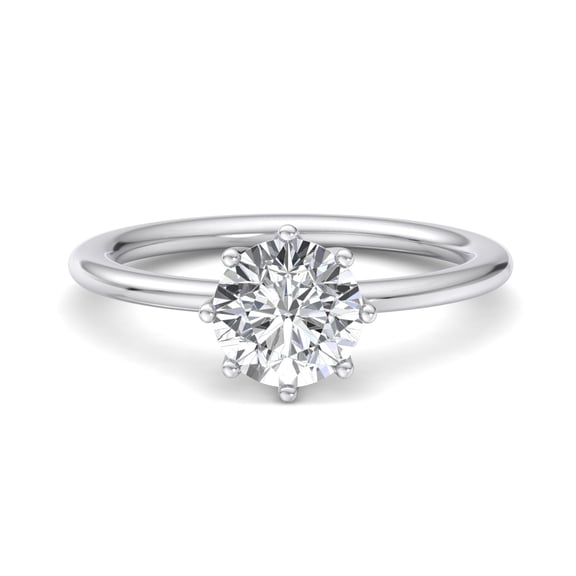 Kiva Jewel 14K White Gold Plated Moissanite Engagement Ring - 1.66 Ct Round Cut Moissanite Solitaire Ring for Women - Moissanite Ring for Her - Wedding Ring - Birthday Gift - Moissanite Ring