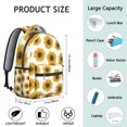 thumbnail image 6 of White Sunflower Backpack for School,Cute School Bag,Schoolbag with Adjustable Shoulder Straps & Padded Back,15.3"x11"x7.1".﻿, 6 of 6