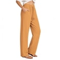 thumbnail image 2 of CBASIHI Womens Quick Dry Athletic Pants with Pockets- Summer Elastic Drawstring Waist Casual High Waisted Long Pants Yellow Size S, 2 of 7