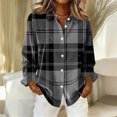 thumbnail image 2 of Oversized Shirts for Women Long Sleeve Stripe Button Down Shirts Lightweight Dressy Casual Tops Holiday Blouses Black S, 2 of 5