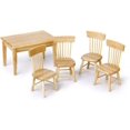thumbnail image 5 of Juego de 5 piezas, modelo en miniatura 1:12, mini mesa de comedor y sillas de cocina, accesorios para juegos de comida para casa, juego diy Rojo Verde, 5 of 5