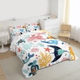 thumbnail image 3 of Homewish Funny Marine Whale Full Size Comforter Sets, Cute Cartoon Sea Turtle Bedding Comforter Set, Kawaii Ocean Starfish Reversible Bedding Sets, Breathable Home Decor, 3pcs, 3 of 8