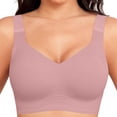 thumbnail image 2 of 2 Pack Plus Size Bras Women Push Up Seamless Wireless Bra Adjsutable Straps Comfortable Bra No Underwire (XL, Black/Pink), 2 of 4