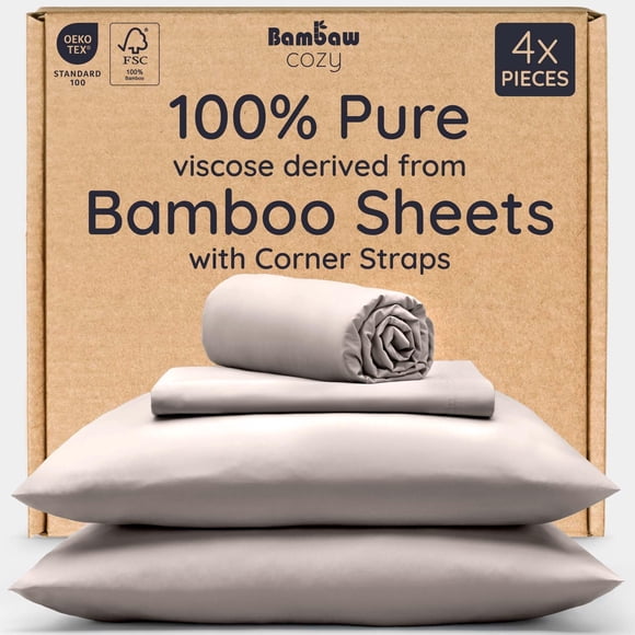 Juego de Sábanas Ajustables Bambaw Full 100% Viscosa de Bambú Refrescante