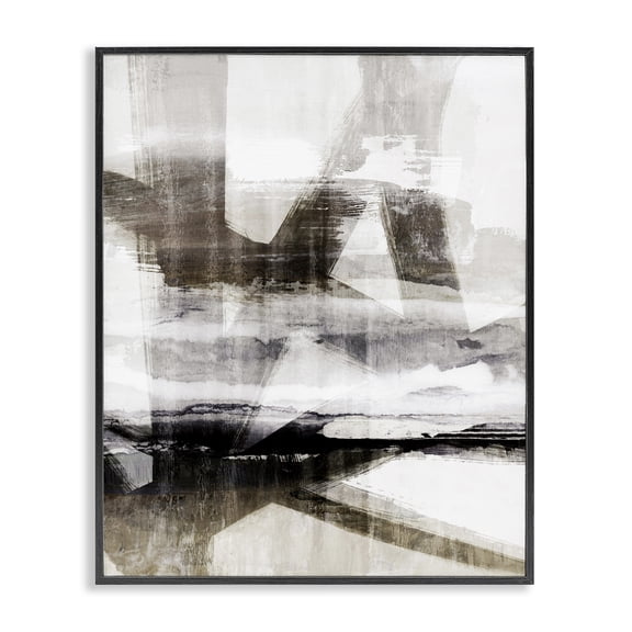 Stupell Industries Urban Complex Abstract Abstract Painting Black Framed Art Print Wall Art, 11 x 14