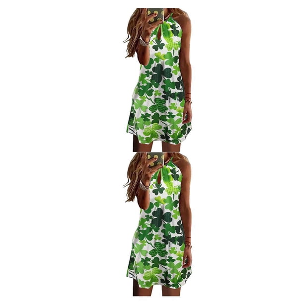 Vestido corto bohemio floral Qarigey Sexy Halter Sundress playa vacaciones S M L XL 2XL 3XL 4XL 5XL