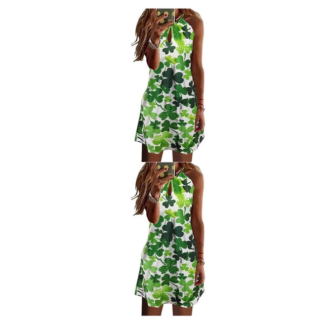 Vestido corto bohemio floral Qarigey Sexy Halter Sundress playa vacaciones S M L XL 2XL 3XL 4XL 5XL