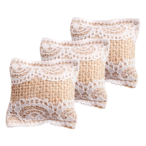 UPOUART 3pcs Tiny Pillow for Doll House Linen Beige Imagination Development Home Decor