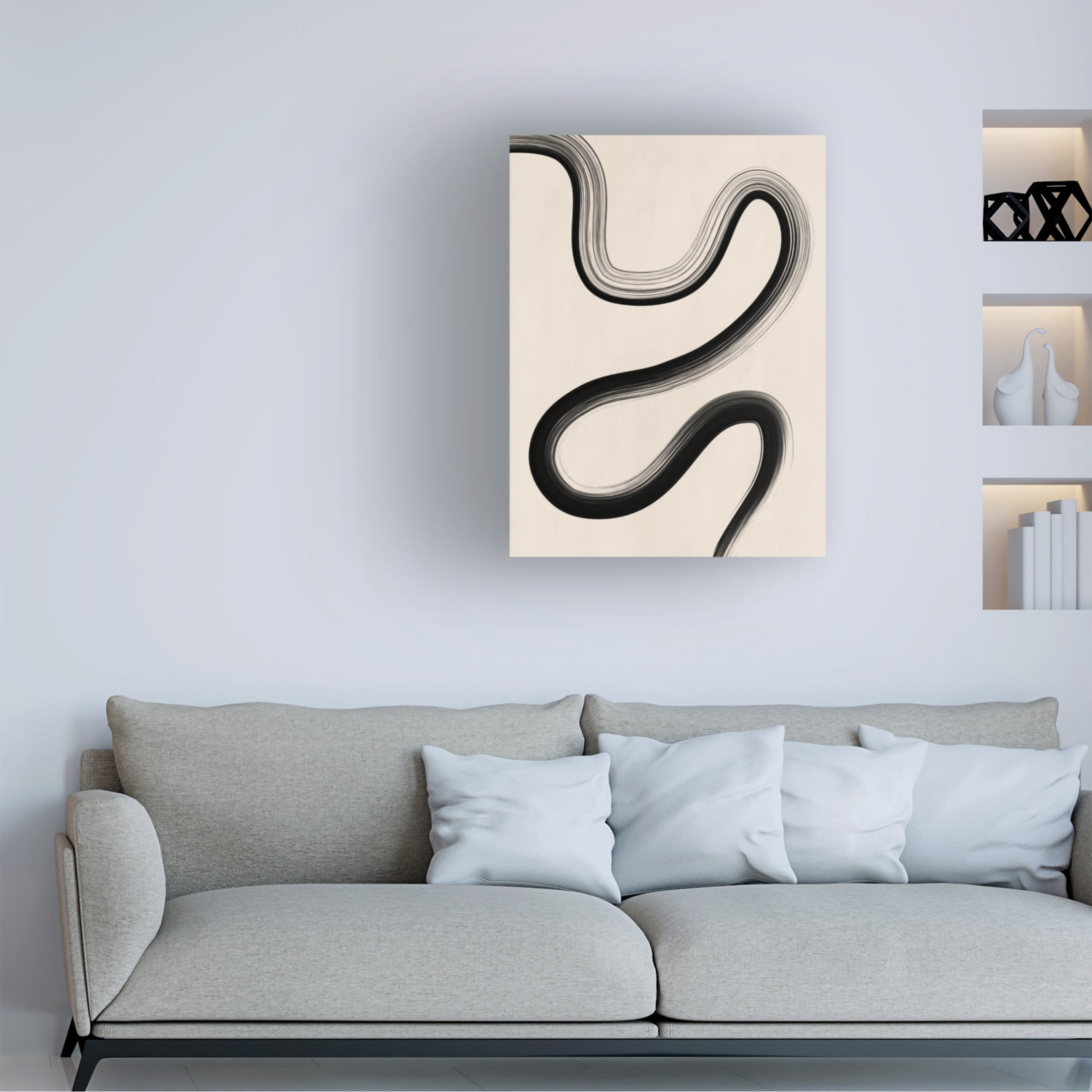 Trademark Fine Art Elena Ristova  Black Brush Stroke Art Canvas Wall Art