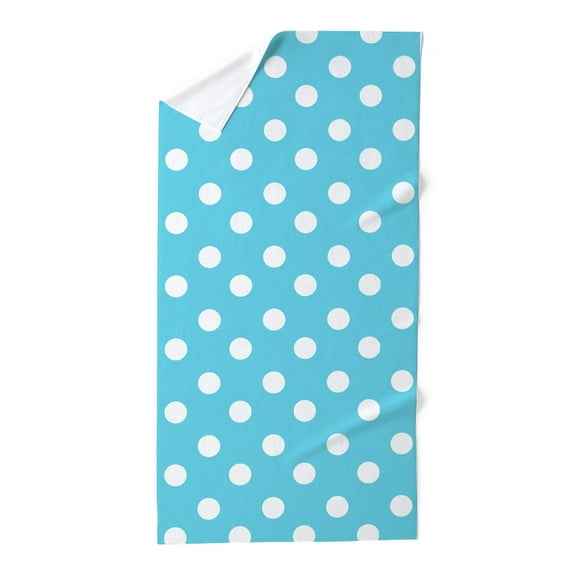 CafePress - Blue And White Polka Dots Pattern - Large Beach Towel, Soft 30"x60" Towel with Unique Design