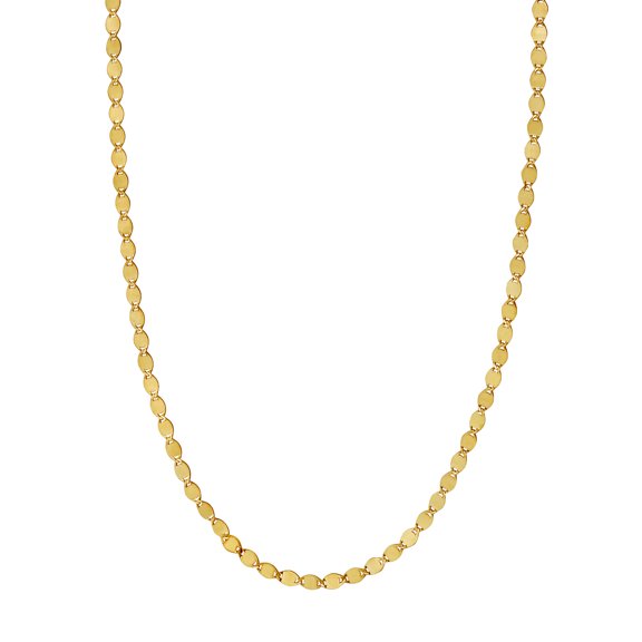 14k Yellow Gold Polished Mirror Sparkle Chain Necklace With Lobster Clasp 18 Inch Chain Necklace for Women and Men