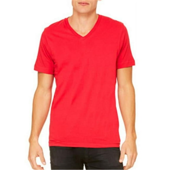 Canvas 3005 Unisex Jersey Short-Sleeve V-Neck T-Shirt - Red - 3XL