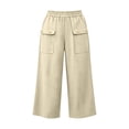 thumbnail image 6 of Levmjia Women High Waisted Wide Leg Pants Casual Drawstring Elastic Waist Side Pocket Loose Fit Pants for Women Daily Wear, 6 of 6