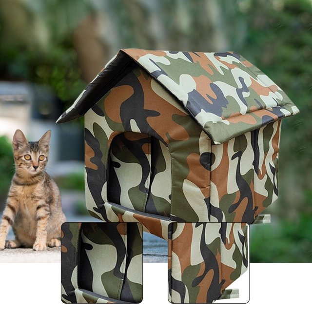 Refugio para gatos callejeros, refugio para gatitos al libre, impermeable, versátil, cueva para gatos, escondite para parque, patio, , L